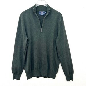 Vineyard Vines Quarter Zip Sweater Cashmere Cotton Preppy Green Size Men’s Small